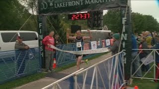 Lakefront Marathon draws record number of runners [upl. by Aihsinyt]