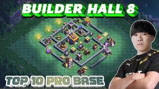 NEW TOP 10 BUILDER HALL 8 BASE  BH8 BASE WITH LINK  BH8 BASE LAYOUT  BH8 ANTI PEKKA OR WITCH [upl. by Ardien477]