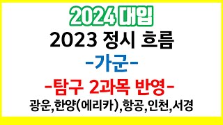 2024 대입 안내2023 정시 흐름 입결정리가군 탐구 2과목 반영광운한양에리카항공인천서경 [upl. by Gamber35]