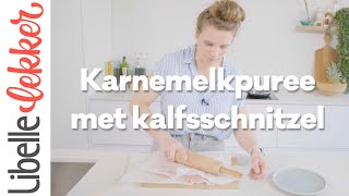 Klaar in 30 minuten kalfsschnitzel met karnemelkpuree wortelen en salsa verde [upl. by Anitnatsnok]