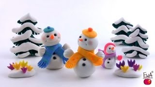 SNOWMAN  polymer clay tutorial [upl. by Ohcirej762]