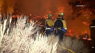 Bridge Fire Continues to Through Wrightwood [upl. by Simaj371]