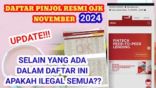 Daftar pinjol resmi ojk 14 november 2024 [upl. by Arved]