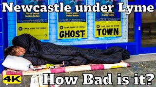 NEWCASTLE UNDER LYME  How Bad is it Ghost Town ENGLAND UNITED KINDOM 4k [upl. by Riplex503]