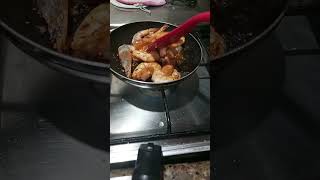 Cooking simple gambas and noodles for dinner [upl. by Arelus]