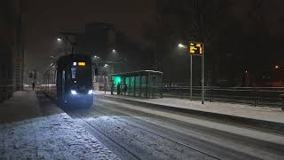 Poland Wrocław tram 23 night ride from pl Orlat Lwowskich to Galeria Dominikańska [upl. by Howie469]