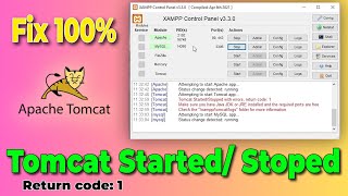 Fix Tomcat started stopped with errors return code1 [upl. by Aidekal]