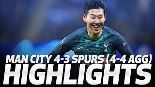 HIGHLIGHTS  Man City 43 Spurs 44 on agg  UEFA Champions League quarterfinal second leg [upl. by Tamas]