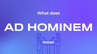 What does ad hominem mean Ad hominem meaning [upl. by Toft]