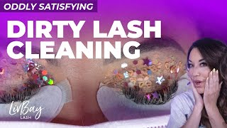 Oddly Satisfying Video  Deep Cleaning Eyelash Extensions  Clean with Me [upl. by Imac218]