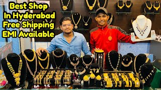 Gold jewellery at very low cost in Hyderabad Emi Available All India Free Shipping Vlogs [upl. by Putnam]