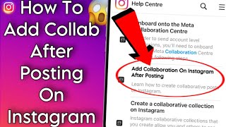 How To Add Collaboration In Instagram PostReel After Posting [upl. by Yraht]