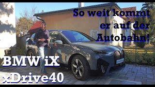 BMW iX xDrive40  Reichweitentest 130 kmh  autofilou 2160p [upl. by Nora]