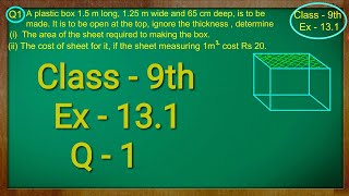 Class 9th  Ex  131 Q 1  Surface Areas and Volumes  CBSE NCERT [upl. by Akelam]