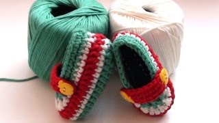 Crochet Toffee Apple Baby Booties by Crochet Hooks You [upl. by Kirchner]