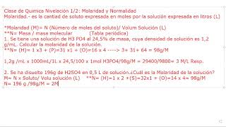 Molaridad y Normalidad [upl. by Coshow]