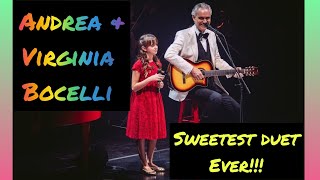 Andrea Bocelli and daughter Virginia  MOST BEAUTIFUL 6 minutes duet show ❤️ 😍 💖 [upl. by Ponzo668]