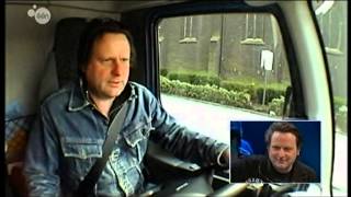 Luc Devos in een vrachtwagen van Rijschool Merelbeke pure Rock n Roll [upl. by Nylahs]