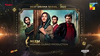 Which Drama Kept You On The Edge Of Your Seats 2023 Danube Properties Dubai Kashmir 9th HUM Awards [upl. by Thanasi]