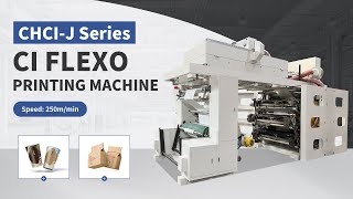 6 color central drum flexo printer for paper [upl. by Siuqaj]