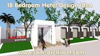 SketchUp Boutique Hotel Design Idea with 18 Rooms Samphoas 02 [upl. by Belac458]