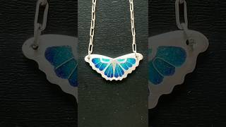 How to make cloisonne champleve enamel Blue Morpho butterfly art enamel diy howto howtoenamel [upl. by Sundstrom822]