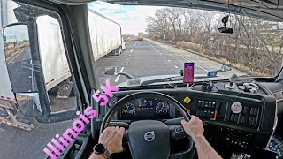 pov trucking 5K USA Illinois I drive past Chicago [upl. by Aedni]