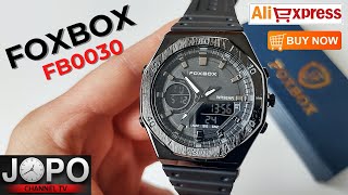 FOXBOX FB0030 Black DualTime Sport Watch Oak Design│FoxBox Watch Review│Subtitles [upl. by Hakvir]