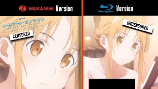 SAOOrdinal Scale  Asuna Bathroom Scene  Wakanim vs BluRay disc [upl. by Wyler325]