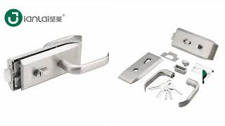 How to Install Swing Door Lock in Office Frameless Glass Door Jianlai Hardware Products [upl. by Tacye]