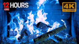 🔥 Stunning 4K Blue Fireplace Cozy Magic Flames for Your Home [upl. by Aemat118]