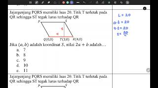 Bocoran Real PK UTBK 2024  Menentukan koordinat titik sudut jajargenjang yang diketahui luasnya [upl. by Yhtuv]