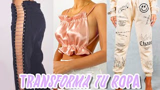 TRANSFORMA TU ROPA VIEJA A NUEVA 5 IDEAS THRIFT FLIP AESTHETIC  Tutoriales Belen [upl. by Durkin]