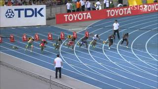 100m men heats heat 2 IAAF World Championships Daegu 2011 [upl. by Ellette203]