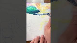 Create Gorgeous Ocean Wave Art with Oil Pastels [upl. by Joseito]