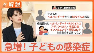 「ヘルパンギーナ」に「RSウイルス」子育て世代が悲鳴…子ども間で感染症が流行 主な初期症状と対策は？【Nスタ解説】｜TBS NEWS DIG [upl. by Sindee]