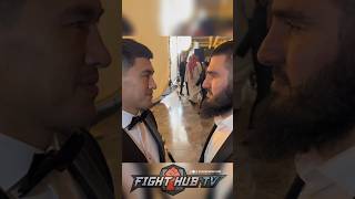 Beterbiev STARES DOWN Bivol INTENSE face off ensues [upl. by Niattirb]