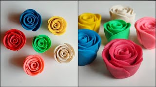 How to make rose with Clay clay art idea [upl. by Emse110]