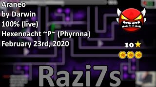 Geometry Dash  ARANEO 100 live [upl. by Asha]