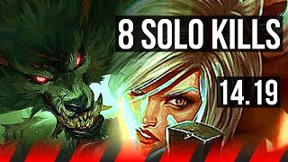 WARWICK vs RIVEN TOP  8 solo kills Dominating  EUW Master  1419 [upl. by Gnad]