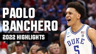 Paolo Banchero 2022 NCAA tournament highlights [upl. by Gimpel344]