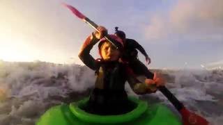 Surf kayaking  beginners  Foyle Paddlers [upl. by Hoeg]