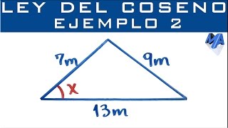 Ley del Coseno  Ejemplo 2  Encontrar un ángulo [upl. by Senhauser]