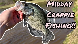 Midday CRAPPIE FISHING using Slip Bobbers on Smith Mountain Lake [upl. by Zebaj]