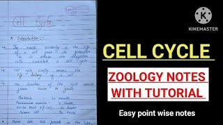 CELL CYCLEZoology notes BSC 1st year zoology vbu skmu bhu mjpru [upl. by Grethel]