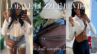 THE BEST EVERYDAY BAG  LOEWE MINI PUZZLE BUM BAG REVIEW  FASHION FLETCHER [upl. by Yrocej]