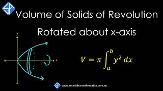 Volume of Solids of Revolution  Rotation about xaxis [upl. by Accebber366]