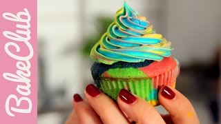 Rainbow Cupcakes Regenbogen Cupcakes  BakeClub [upl. by Aklog]