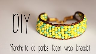 DIY  Manchette de perles tissées façon wrap bracelet [upl. by Job568]