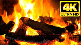 Perfect Fireplace for Relaxing Night 🔥🔥 4K HDR Fireplace Burning with Crackling Fire Sounds 10 Hours [upl. by Shirberg]